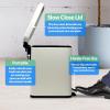 imageReli Small Trash Can with Lid 13 Gallon 5 Liter  Stainless Steel White  Small Bathroom Trash Can  Step Pedal Garbage Bin with Removable Bucket Kitchen  Rectangular Metal Bin