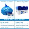 imageReli SuperValue 65 Gallon Recycling Bags  50 Count  Blue Trash Bags  Made in the USA