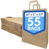 imageReli 10x5x13 in Brown Paper Bags with Handles  55 Pack  Kraft Paper Shopping Bags with Flat Handles  Ideal for Gifts Retail Shopping Merchandise Take OutTo Go Party Crafts