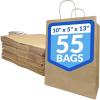 imageReli 10x5x13 in Brown Paper Bags with Handles  55 Pack  Kraft Paper Shopping Bags with Twist Handles  Ideal for Gifts Retail Shopping Merchandise Take OutTo Go Party Crafts