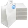 imageReli 110 Pack  10x5x13  White Paper Bags wHandles  Ideal for Gifts Shopping Bags RetailMerchandise Grocery To GoTake Out with Flat Handles