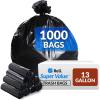 imageReli 13 Gallon Trash Bags  1000 Bags  Black  Tall Kitchen  Strong  Garbage