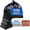 imageReli 1625 Gallon Trash Bags  500 Bags  Black  Home Kitchen  Strong  Garbage