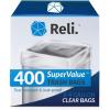 imageReli 24 Gallon Trash Bags  400 Bags  Clear  Bathroom  Strong  Garbage