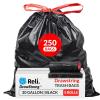 imageReli 30 Gallon Trash Bags Drawstring  250 Count Bulk  Black  30 Gallon Garbage Bags Heavy Duty  Large250