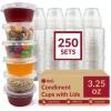 imageReli 325 oz Small Containers with Lids 250 Sets  Jello Shot Cups with Lids  Clear Plastic Condiment Containers  3 oz Portion Cup  3oz Sauce