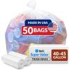 imageReli 40 to 45 Gallon Trash Bags Heavy Duty  50 Trash Bags  Super Sizeable Clear Garbage for Serious Cleanup
