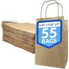 imageReli 525x325x8 in Small Paper Bags with Handles  55 Pack  Kraft Brown Paper Bags with Twist Handles  Ideal for Gifts Retail Shopping Merchandise Crafts