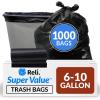 imageReli 610 Gallon Trash Bags  1000 Bags  Black  Bathroom  Strong  GarbageBlack