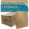imageReli 8x45x1025 in Brown Paper Bags with Handles  110 Pack  Kraft Brown Paper Bags with Twist Handles Bulk  Ideal for Gifts Retail Shopping Merchandise Crafts