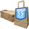 imageReli 8x45x1025 in Brown Paper Bags with Handles  55 Pack  Kraft Brown Paper Bags with Flat Handles  Ideal for Gifts Retail Shopping Merchandise Crafts