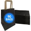 imageReli 90 Pack  8quotx45quotx1025quot Black Paper Bags wHandles  Small Gift BagsShopping Bags  Gifts Shopping Retail Party Favors