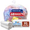 imageReli 95 Trash Bags Heavy Duty  68 Trash Bags  Super Sizeable for Serious Garbage Cleanup Clear