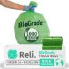 imageReli Biodegradable 68 Gallon Trash Bags  1000 Count Bulk  ASTM D6954  Green  EcoFriendly  Oxobiodegradable Under Certain Conditions See Product Description