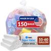 imageReli Easy Grab Trash Bags 5560 Gallon 150 Count Clear  Star Seal Super High Density Rolls  Heavy Duty Can Liners Garbage Bags Bulk Bags  50 55 60 Gallon Capacity