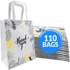 imageReli Paper Bags  110 Pcs Bulk  8quotx45quotx1025quot  Paper Thank You Bags  White Handles  Printed Small Thank You Giftbag for Guests  Gifts Wedding Merchandise Business110 Count Pack of 1