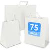 imageReli Paper Bags wHandles White  Assorted Large Sizes  75 Pcs 25 Each Size  Bulk  8x425x1010x5x1316x6x12  White Paper Bag Combo Pack  Retail BagsShopping Gifts