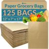 imageReli Paper Grocery Bags 125 Pcs Bulk 12x7x17 70 Lbs Basis Extra Heavy Duty  Brown Paper Bag Large Grocery Kraft Sacks Takeout Restaurant Retail Shopping