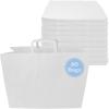 imageReli Paper Shopping Bags White  60 Pcs  Large 16x6x12quot  Kraft White Paper Bags with Handles  Heavy Duty Large  Shopping Take OutTo Go Retail Restaurant