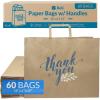 imageReli Paper Shopping Bags wHandles  60 Pcs  Large 16quotx6quotx12quot  Kraft Brown Paper Bags with Handles  Printed Thank You Large  Take OutTo Go Retail Shopping Tote Restaurant Grocery