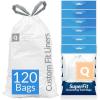 imageReli SuperFit Code Q 120 Count  Compatible with Simplehuman Code Q  Dispenser Pack Custom Fit Liners  Drawstring Trash Bags  5065 Liter  1317 Gallon  White