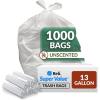 imageReli SuperValue 13 Gallon Trash Bags  1000 Count Bulk  Tall Kitchen  Can Liners  Clear MultiUse Garbage Bags