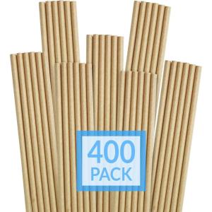 imageReli 400 Pack Paper Straws Kraft Brown  Paper Straws for Drinking  Disposable BiodegradableEcoFriendly  Use for Crafts Party Decoration Supplies Restaurants Juice Brown