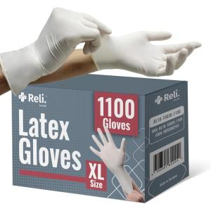 imageReli Latex Gloves XLarge 1100 Bulk Pack  Disposable  PowderFree  White Gloves NonSterile  All Purpose  Cleaning Automotive Cooking Industrial Laboratory  Single Use XLarge