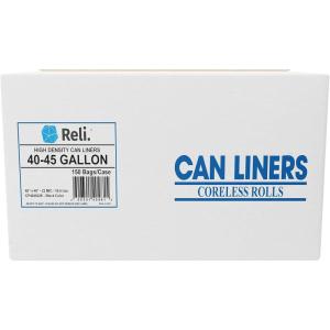imageReli Premium 4045 Gallon Trash Bags  150 Count  Made in USA  Heavy Duty  Bulk  SuperValue  Black MultiUse Garbage Bags