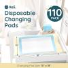 imageReli Disposable Changing Pads for Baby 110 Pack  Disposable Diaper Changing Pads 13quot x 18quot  Super Absorbent LeakProof Liners  Waterproof Quick Dry Underpads BlueWhite