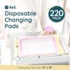 imageReli Disposable Changing Pads for Baby 220 Pack  Disposable Diaper Changing Pads 13quot x 18quot  Super Absorbent LeakProof Liners  Waterproof Quick Dry Underpads PinkWhite