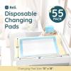 imageReli Disposable Changing Pads for Baby 55 Pack  Disposable Diaper Changing Pads 13quot x 18quot  Super Absorbent LeakProof Liners  Waterproof Quick Dry Underpads BlueWhite