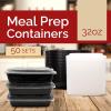 imageReli Meal Prep Containers 50 Pack 32 oz  1 Compartment Food Containers with Lids  Microwavable Freezer Dishwasher Safe  Bento Box