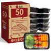 imageReli Meal Prep Containers 50 Pack 32 oz  1 Compartment Food Containers with Lids  Microwavable Freezer Dishwasher Safe  Bento Box
