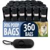imageReli Dog Poop Bags wHolder 360 Pack  24 Rolls  Leash Clip Dispenser  9x13quot Large Dog Bag for Poop  Black Pet Waste Carrier Refills wClip Dispenser  Unscented Leak Proof