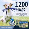 imageReli Biodegradable Dog Poop Bags Rolls 1200 Pack 80 Rolls  9quotx13quot Poop Bags  Unscented Leak Proof Oxobiodegradable Pet Waste Clean Up  Blue EcoFriendly  2 Leash Clip Holders Included