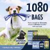 imageReli Dog Poop Bags Rolls 1080 Pack 72 Rolls  9quotx13quot Poop Bags for Dogs  Unscented Leak Proof for DoggiePet Waste Clean Up  Black  3 Leash Clip Holders Included  Bulk