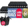 imageReli Dog Poop Bags Rolls 1080 Pack 72 Rolls  9quotx13quot Poop Bags for Dogs  Unscented Leak Proof for DoggiePet Waste Clean Up  Black  3 Leash Clip Holders Included  Bulk