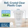 imageReli Plastic Cups 16 oz 270 Pack  Clear Plastic Cups Disposable  PET Clear Disposable Bulk  16oz PET Drinking Containers for Party Iced Coffee Cold Drinks Smoothies To Go