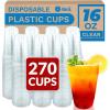 imageReli Plastic Cups 16 oz 270 Pack  Clear Plastic Cups Disposable  PET Clear Disposable Bulk  16oz PET Drinking Containers for Party Iced Coffee Cold Drinks Smoothies To Go