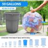 imageReli 50 Gallon Trash Bags Heavy Duty 50 Count  Clear  Twist Ties Included  Extra Tough LeakProof Garbage Bags  Ideal for Large Clean Ups