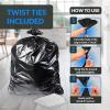 imageReli 55 Gallon Trash Bags Heavy Duty 100 Count  Black  Twist Ties Included  Extra Tough LeakProof Garbage Bags  Ideal for Large Clean Ups