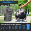 imageReli 95 Gallon Trash Bags Heavy Duty 15 Count  Black  Twist Ties Included  Extra Tough LeakProof Garbage Bags  Ideal for Large Clean Ups