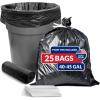 imageReli 45 Gallon Trash Bags Heavy Duty 25 Count  Black  Twist Ties Included  Extra Tough LeakProof Garbage Bags  Ideal for Large Clean Ups