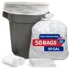 imageReli 50 Gallon Trash Bags Heavy Duty 50 Count  Clear  Twist Ties Included  Extra Tough LeakProof Garbage Bags  Ideal for Large Clean Ups
