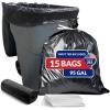 imageReli 95 Gallon Trash Bags Heavy Duty 15 Count  Black  Twist Ties Included  Extra Tough LeakProof Garbage Bags  Ideal for Large Clean Ups