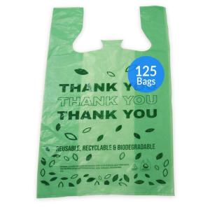 imageReli Biodegradable Thank You Bags  125 Count  Biodegradable Shopping Bags Grocery BagsRestaurant  Oxobiodegradable Plastic  115quot x 65quot x 22quot Green