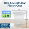 imageReli Plastic Cups 12 oz 200 Pack  Clear Plastic Cups Disposable  PET Clear Disposable Bulk  12 oz PET Containers for Iced Coffee Smoothies Cold Drinks Party