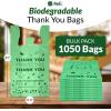 imageReli Biodegradable Thank You Bags  1050 Count 115quot x 65quot x 21quot  Green Plastic Bags with Handles  Ideal for Grocery Shopping Food Take Out Small Business  OxoBiodegradable Plastic