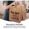 imageReli Reusable Thank You Bags  50 Pack 2 Mil  BrownKraft Shopping Bags Plastic  12quot L x 675quot W x 14quot H  Ideal for Groceries Retail Food Take OutTo Go Small Business
